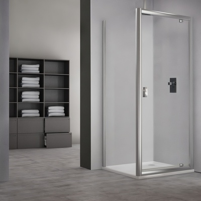 Koupelna se sprchovými dveřmi MDO1 a pevnou stěnou MB