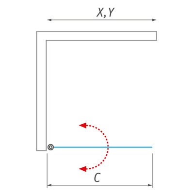 Nákres dveří LZCO1 levé otevírání