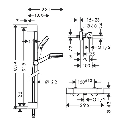 Set Hansgrohe nákres