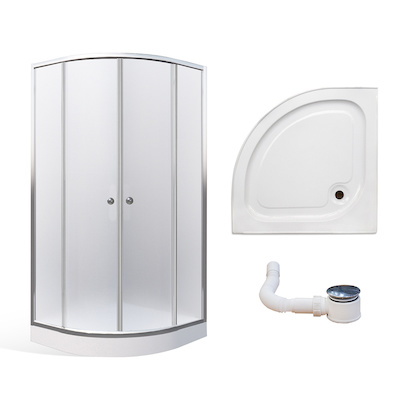 Čtvrtkruhový sprchový kout APOLLO CHROME v setu s vaničkou